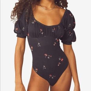 Free People Play Date Bodysuit - black combo